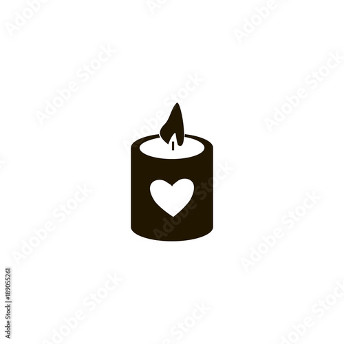heart in the candle icon. flat design
