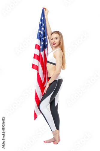 The US flag is in the hands of a brilliant blonde.