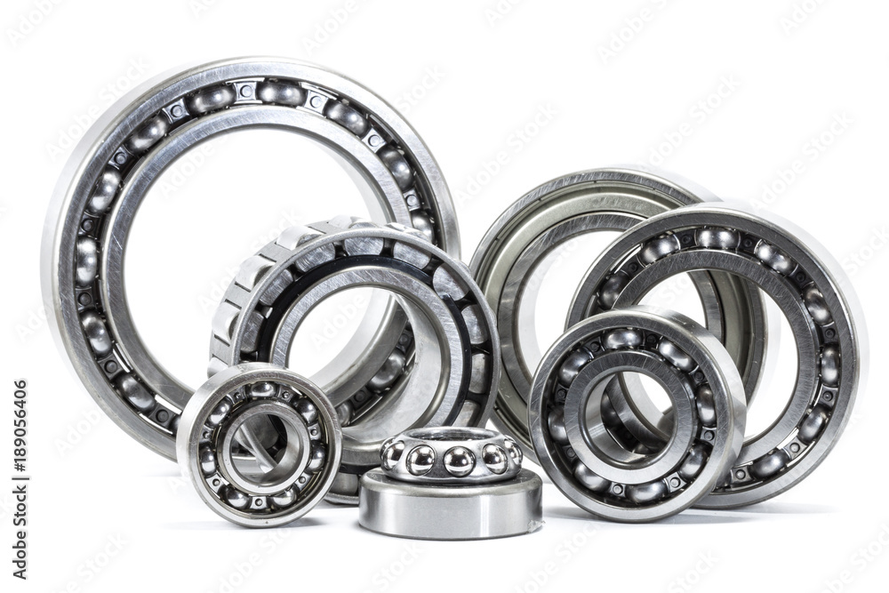 Close up of bearings isolated on white Close up of bearings isolated on white