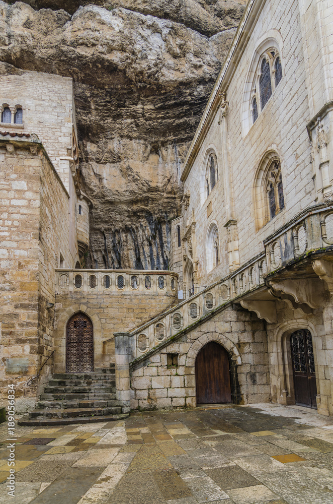 interior courtyard of the church of notre dame of the city of Rocamadour france
