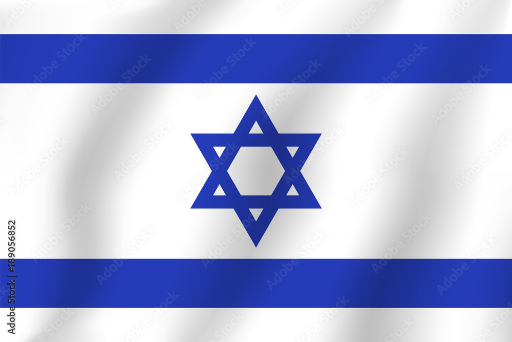 Israel flag. Realistic vector illustration flag. National symbol design. Israel flag. Realistic vector illustration flag. National symbol design.