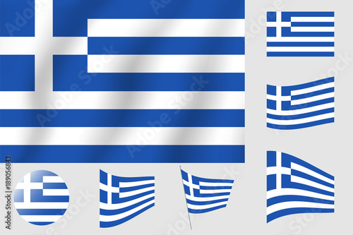 Greece flag. Realistic vector illustration flag. National symbol design.