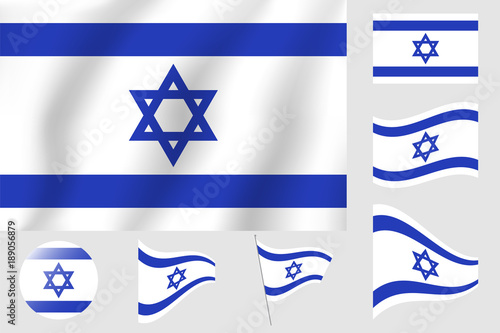 Israel flag. Realistic vector illustration flag. National symbol design.
