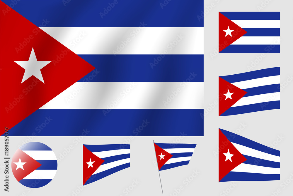 Cuba flag. Realistic vector illustration flag. National symbol design. Cuba flag. Realistic vector illustration flag. National symbol design.