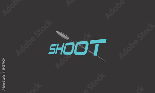 shoot, shots, bullets, initials, weapons, right on target, emblem symbol icon vector logo