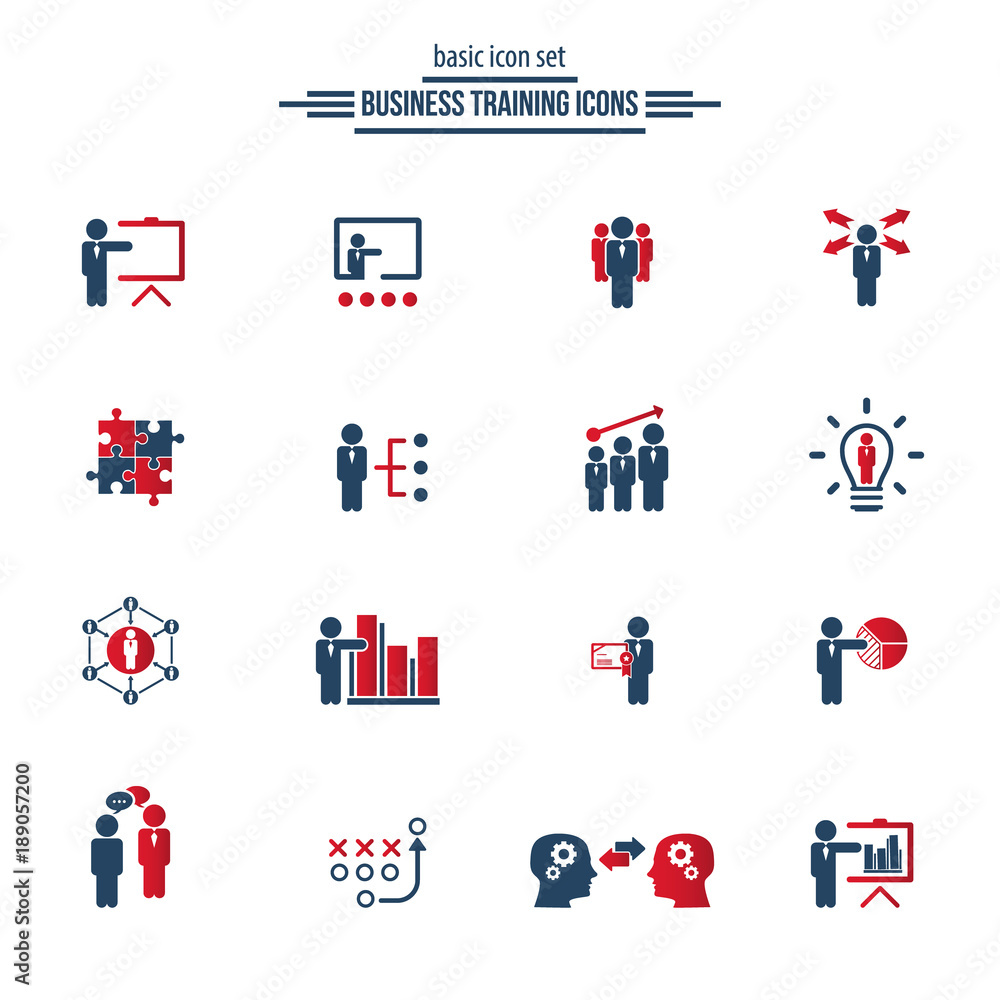 Fototapeta premium Business training icon set