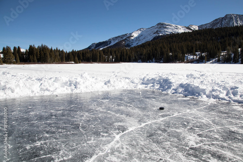 Pond hockey in the mountains of Colorado