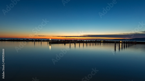 Long exposure picture from the lake Balaton of Hungary at the evening