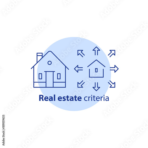 Extension concept, house enlargement services, building home addition, renovation and reconstruction, real estate options
