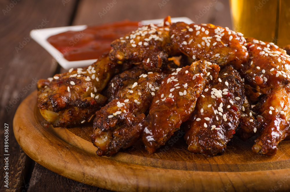 Grilled chicken wings with hot sauce Grilled chicken wings with hot sauce