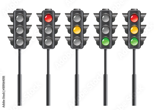 traffic light  isolated on white background 