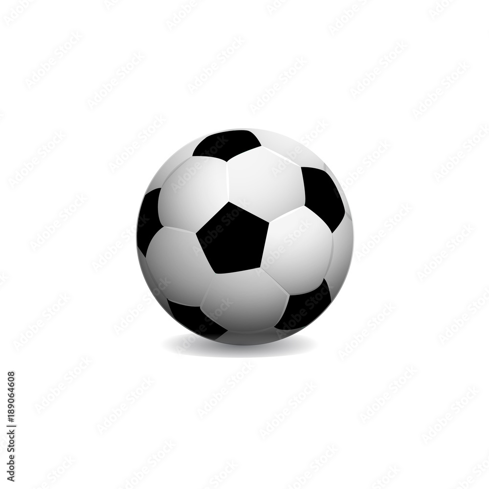 Soccer ball, on white background,