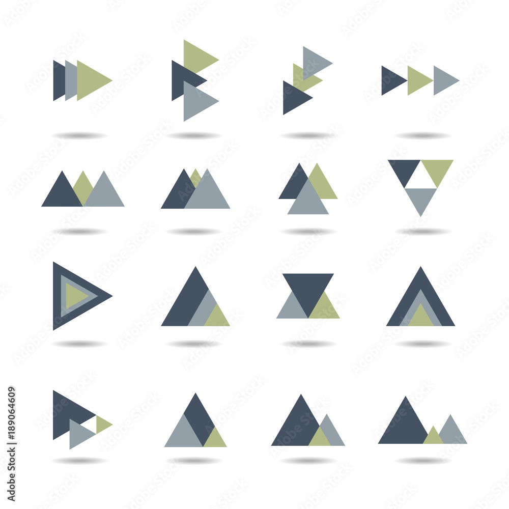 Abstract triangle icon set, logo element, symbol vector Abstract triangle icon set, logo element, symbol vector