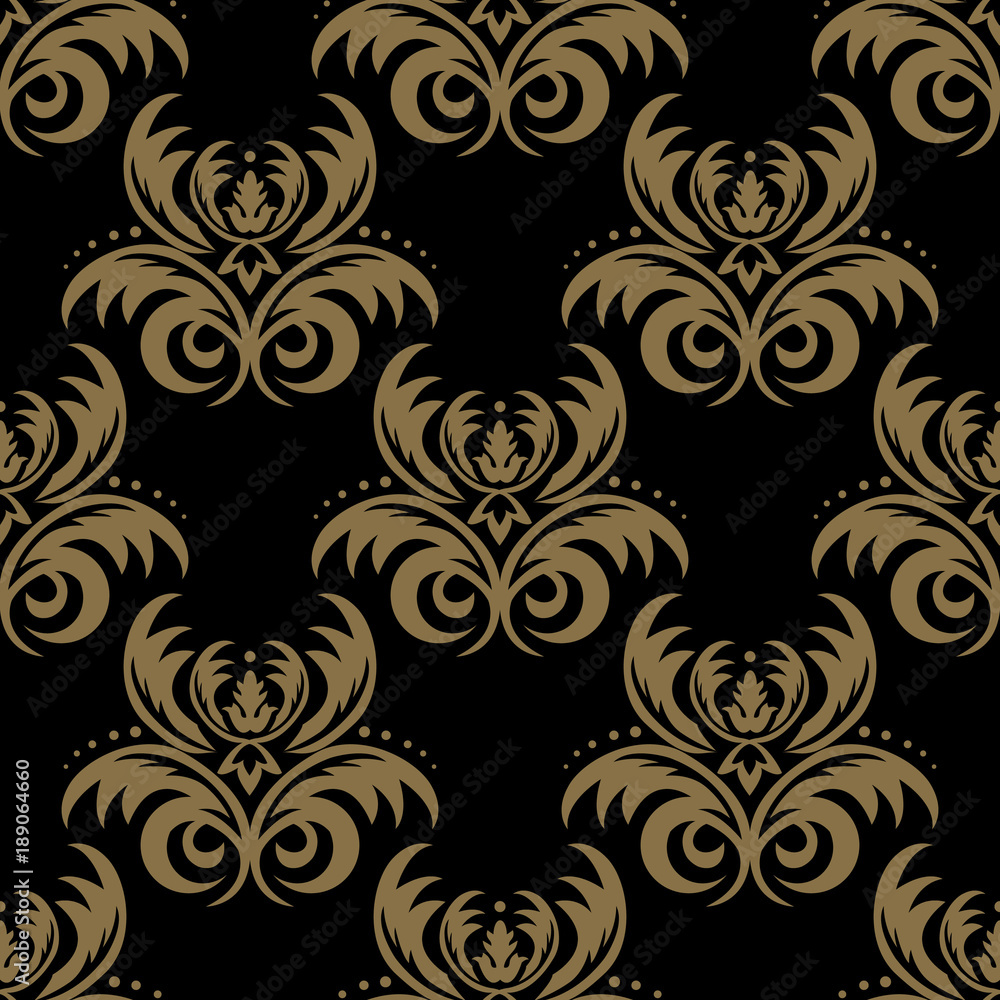 Vector seamless floral damask pattern. Rich ornament, old Damascus style. Royal victorian seamless pattern for wallpapers, textile, wrapping, wedding invitation. Damask woman pattern. EPS8 Vector seamless floral damask pattern. Rich ornament, old Damascus style. Royal victorian seamless pattern for wallpapers, textile, wrapping, wedding invitation. Damask woman pattern. EPS8