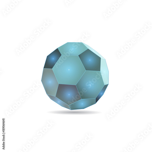 Soccer ball triangulation  Low Flooring   on white background 