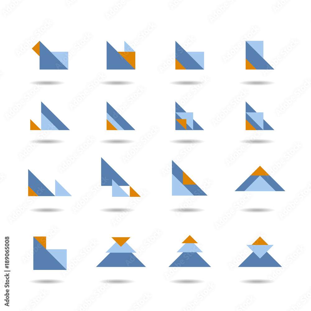 Abstract triangle icon set, logo element, symbol vector Abstract triangle icon set, logo element, symbol vector