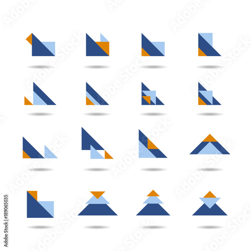Abstract triangle icon set, logo element, symbol vector Free Download Abstract triangle icon set, logo element, symbol vector - GFXLoad