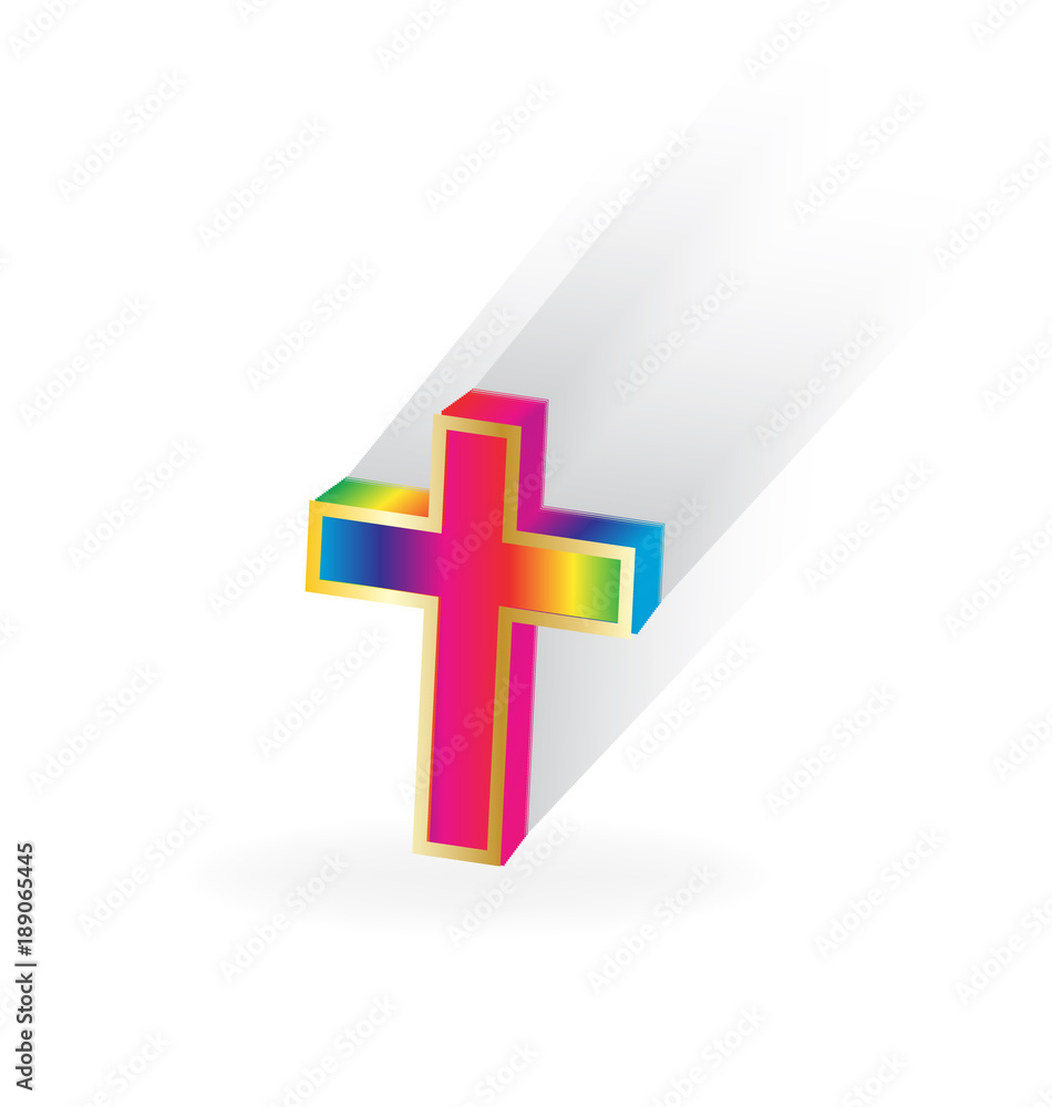 Obraz premium Multi-colored religion cross vector