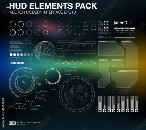 HUD elements pack. Vector modern interface. Abstract background vector illustration. Futuristic user interface HUD UI UX.