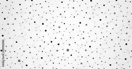 Black and White Networking, Science or Technology Concept Video Animation, Clip Featuring 3D Network Mesh, Connections Building Up, Connected Nodes Appearing