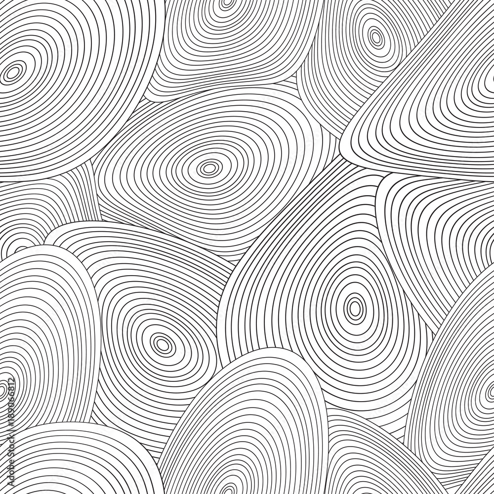 Hand drawn circular lines seamless pattern. Abstract pattern for card, wallpaper, album, scrapbook, holiday wrapping paper, textile fabric etc
