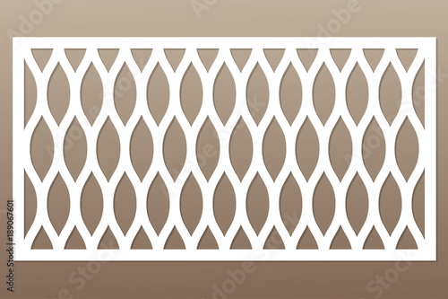 Template for cutting. Geometric line pattern. Laser cut. Ratio 1:2. Vector illustration.
