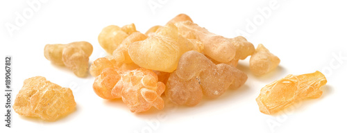 Pure Organic Frankincense Resin isolated on white photo