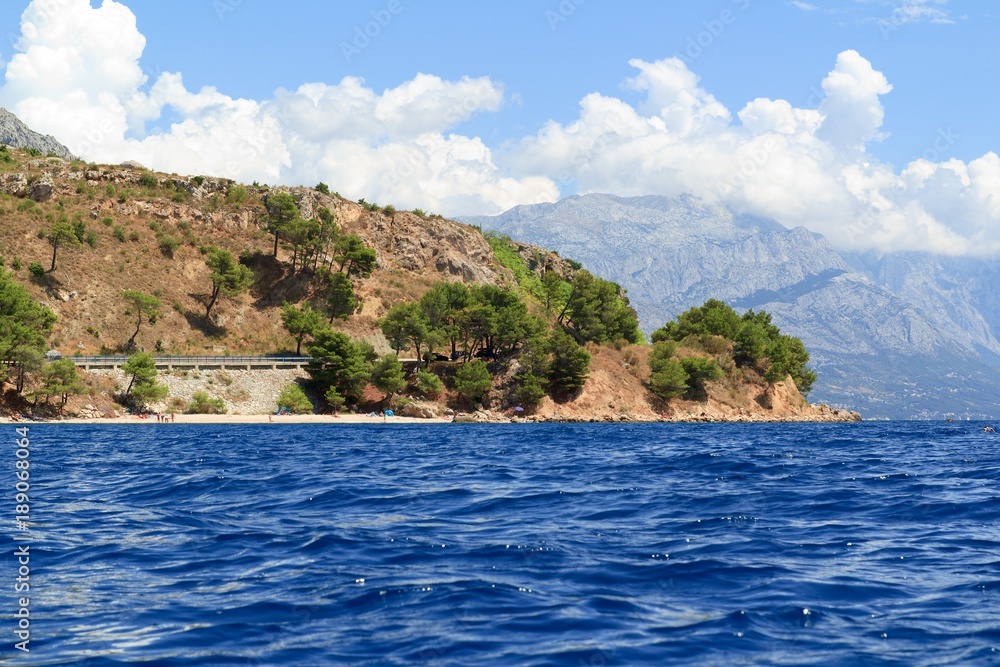 Beautiful view of the Adriatic Sea and coastline in Croatia, Southern Dalmatia 