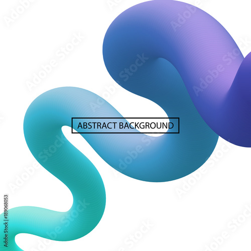 Abstract 3d liquid curve lines in vibrant color. Smooth gradient shapes. Vector artistic illustration with vibrant gradient flowing stream. Creativity concept. Visual communication poster design.