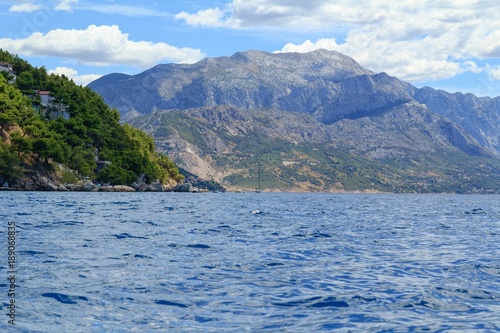 Beautiful view of the Adriatic Sea in Croatia in southern Dalmatia with Biokovo mountains  © martinh76