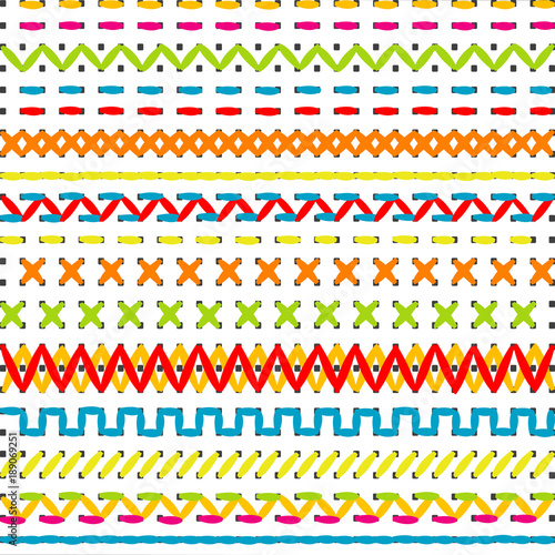 Sewing stitch borders