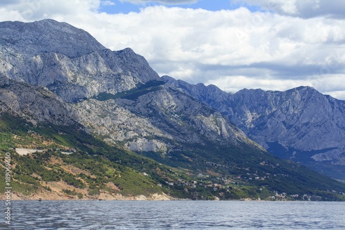 Beautiful view of Croatia in southern Dalmatia with Biokovo mountains 