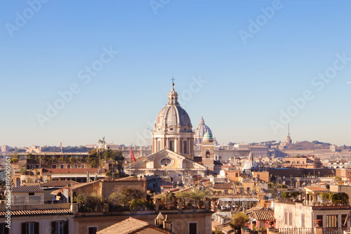 View of the roofs of Rome from the staircase of spain.