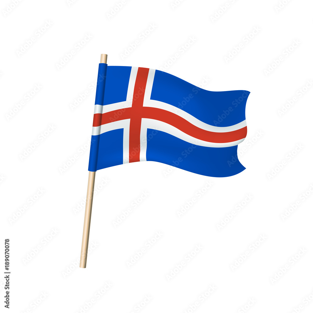 Iceland flag on white background