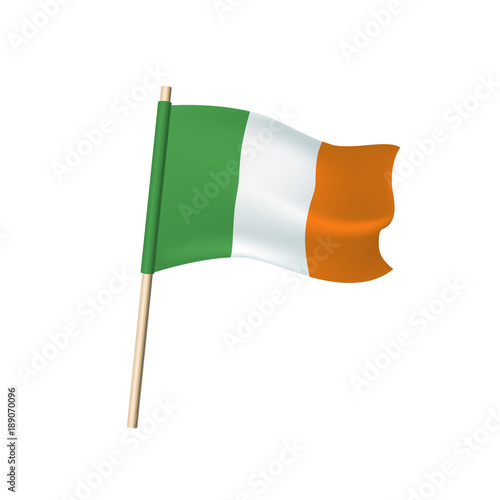Ireland flag on white background.