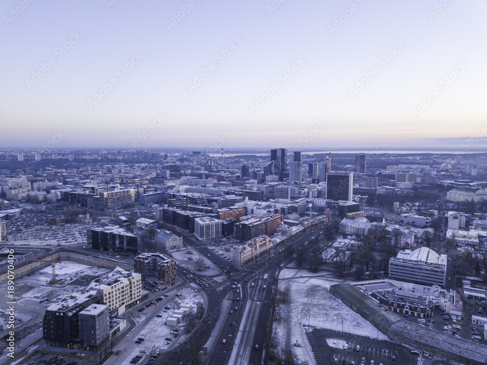 Aerial view of city Tallinn Estonia
