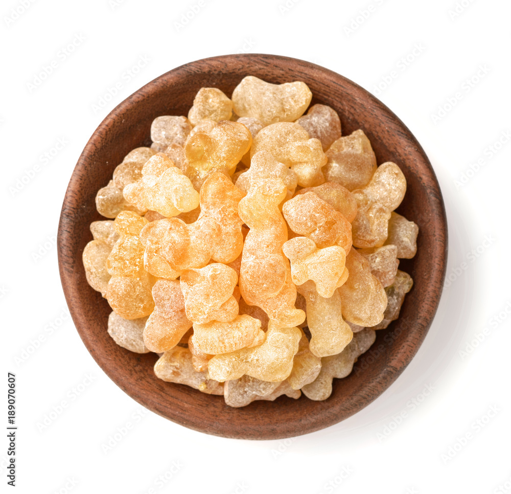 Pure Organic Frankincense Resin isolated on white, top view Pure Organic Frankincense Resin isolated on white, top view