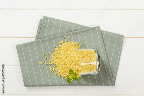 uncooked alphabet pasta photo