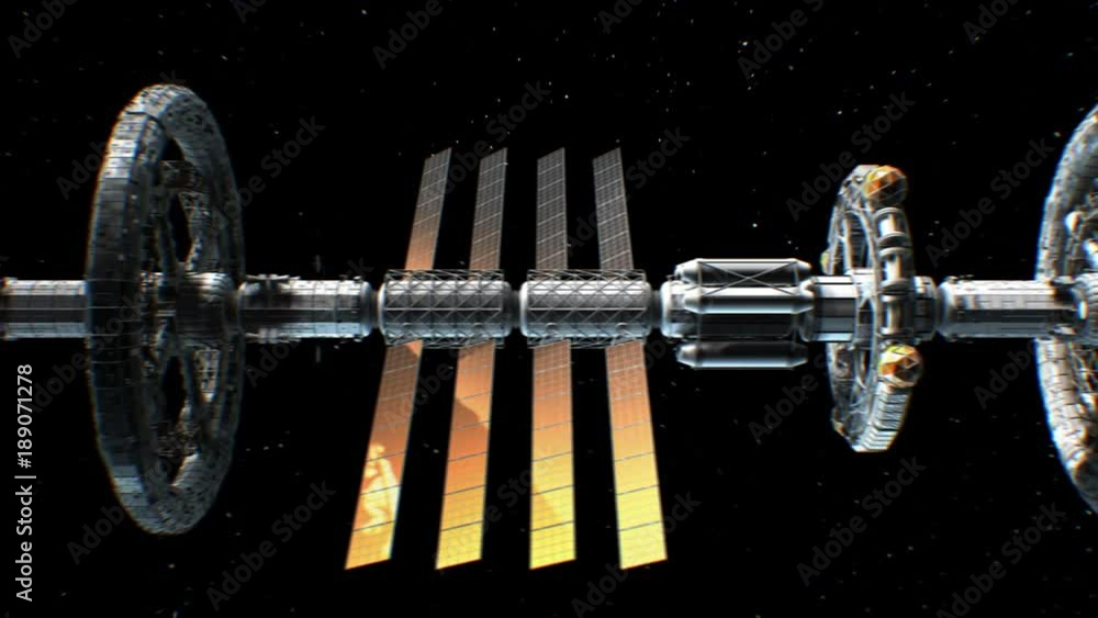 Sci-fi interplanetary spaceship on stars background Sci-fi interplanetary spaceship on stars background