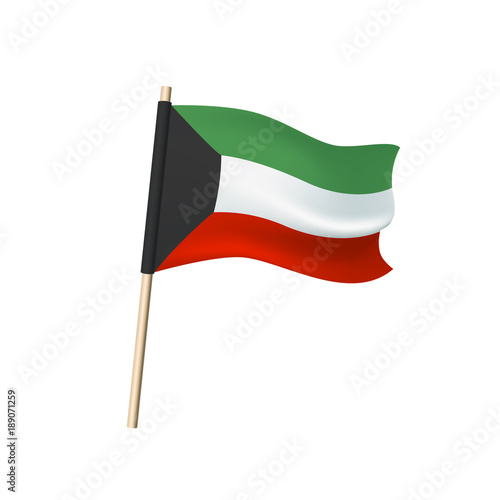 Kuwait flag on white background