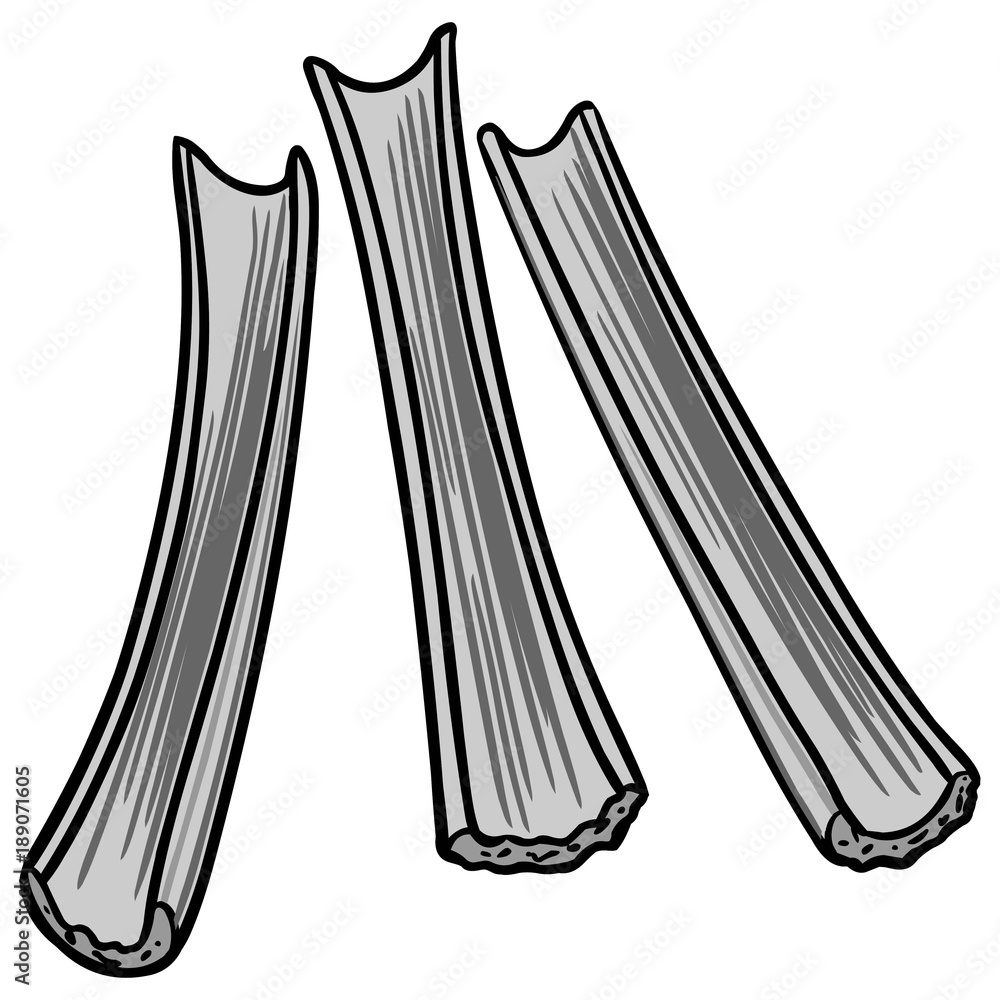 Celery Sticks Illustration A vector cartoon illustration of some