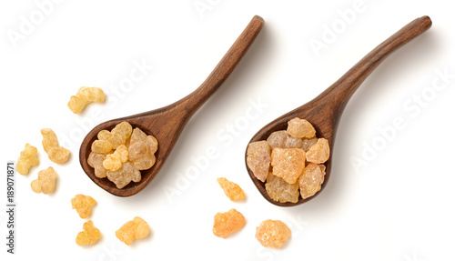 Pure Organic Frankincense Resin isolated on white, top view