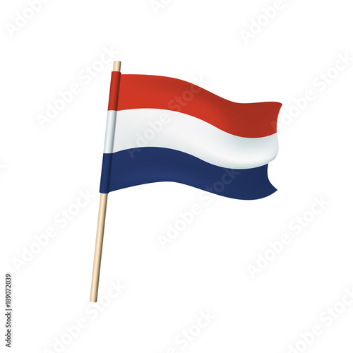 Netherlands flag on white background