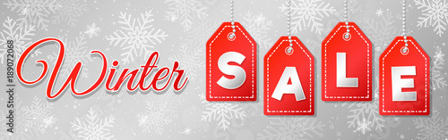 Winter Sale - panoramic header. Vector.