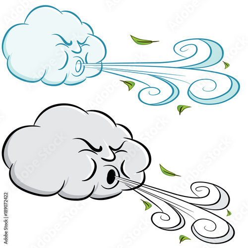 Windy Day Cloud Blowing Wind and Leaves