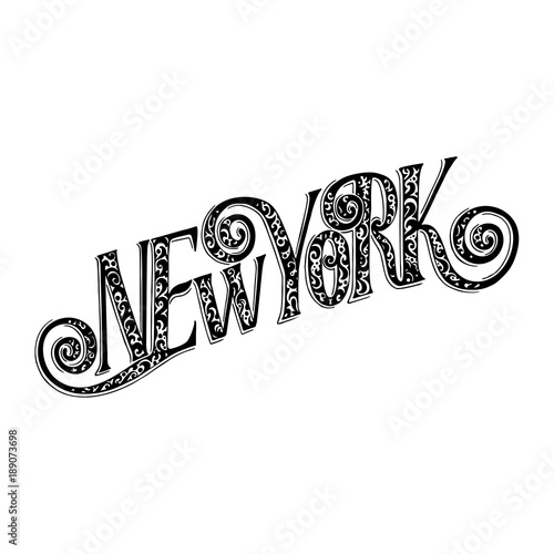 Hand drawn typography lettering phrase New York. Modern motivational calligraphy for typography poster and postcard or t shirt print.