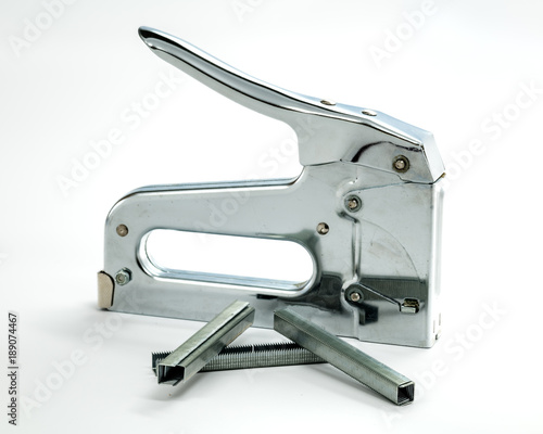 Well used construction staple gun with extras