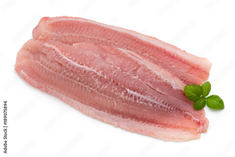 Fillet of Fish Pangasius. Isolated on white background. Fillet of Fish Pangasius. Isolated on white background.