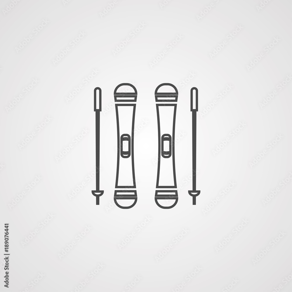 Ski sticks icon Ski sticks icon