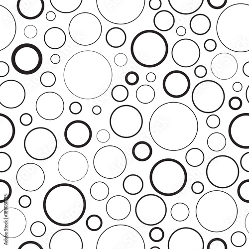 Black seamless monochrome circles pattern